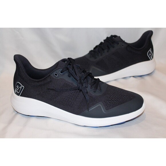 NIB MEN FOOTJOY FJ FLEX 56140 GOLF NAVY/WHITE SPIKELESS NEAKERS SHOES 11.5 - Picture 1 of 2